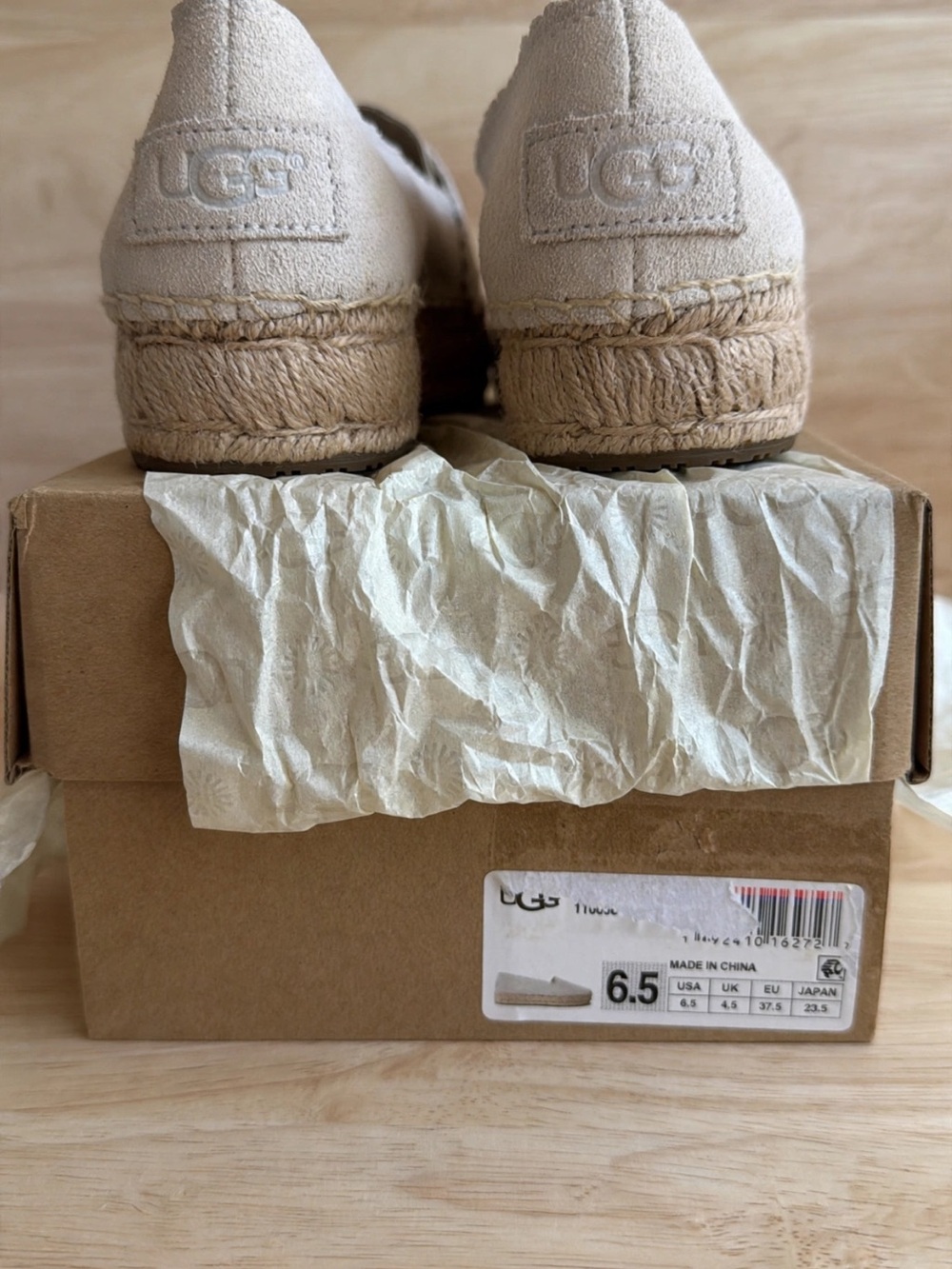 UGG Women’s Slip-On Espadrille in Light Beige 6.5